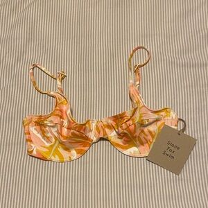 Stone Fox Swim Orange and Yellow Print Bikini Top